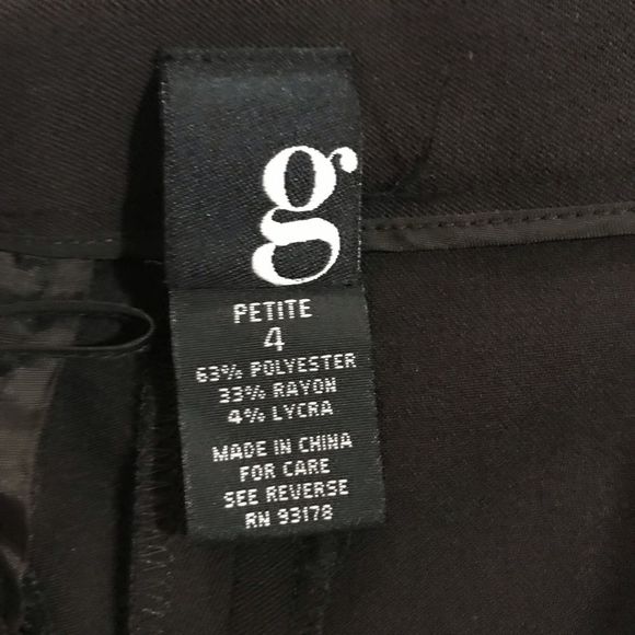 g Pant Suit Dark Brown Short Single Breasted Jacket Sz 4 Petite - Picture 9 of 9